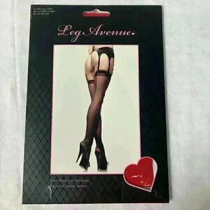 New Leg Avenue Sheer Backseam Stockings One Size Model 1000 Red Valentines Day